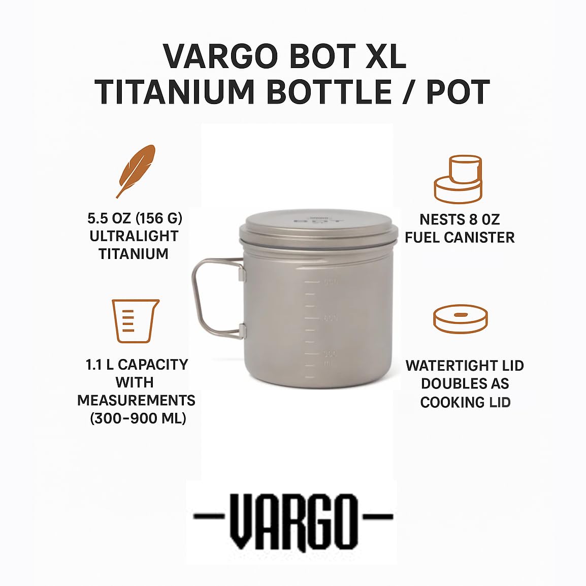 Amazon.com: Vargo Titanium BOT Series | BOT XL | Ultralight